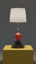 Gear Knob Table Lamp With Distressed Finish